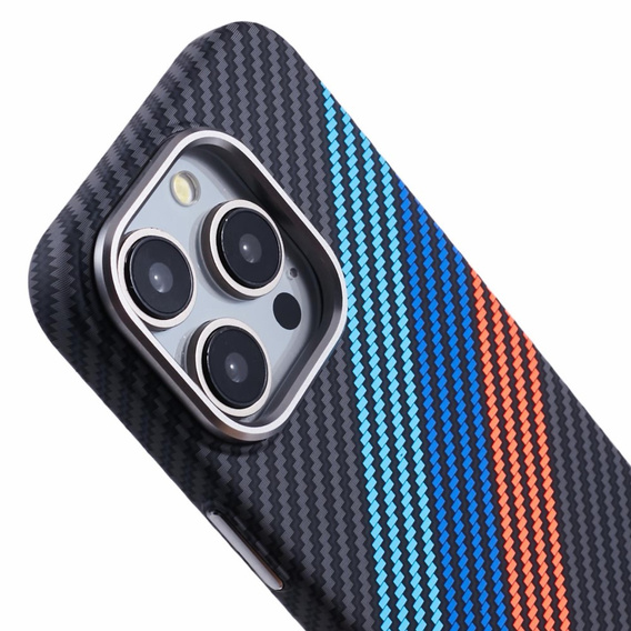Carcasa pentru iPhone 14 Pro, Carbon Fiber MagSafe, albastru închis