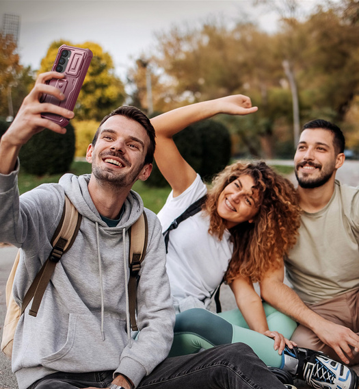 Husă blindată pentru Samsung Galaxy S25, Dexnor Full Body (Two Frames), roșu