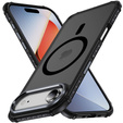 Carcasă Matt pentru iPhone Air, blindată, pentru MagSafe, fumurie cu margini negre