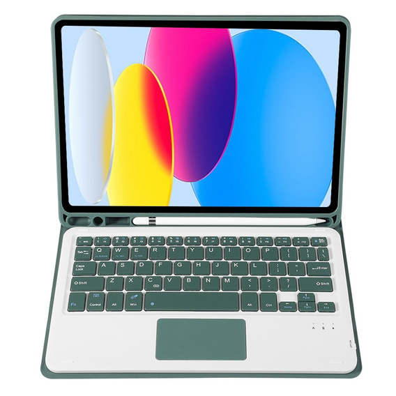 Carcasă + tastatură iPad 10.9 2022 10 Gen, TouchPad Pen Slot, verde închis