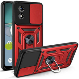 Husă blindată pentru Motorola Moto E13, CamShield Slide, roșu