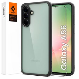 Carcasa Spigen pentru Samsung Galaxy A56 5G, Ultra Hybrid, negru / mat + sticlă temperată 9H