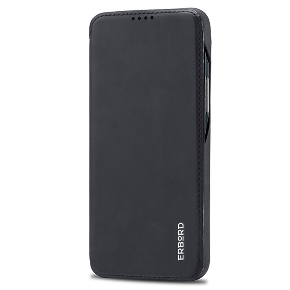 Carcasa cu clapetă pentru Samsung Galaxy S23, ERBORD Retro, negru