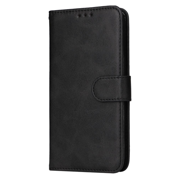 Cu clapetă pentru Realme C67, Leather Wallet, negru