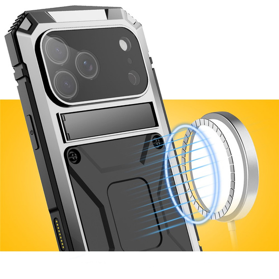 Husă R-JUST cu suport și sticlă încorporată pentru iPhone 17 Pro Max