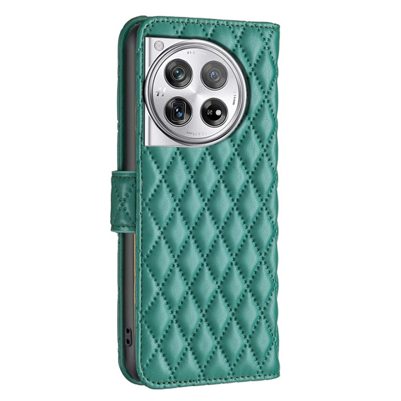 Cu clapetă pentru OnePlus 12 5G, Wallet, BINFEN COLOR, verde