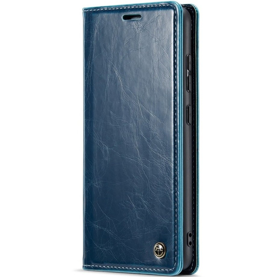 Carcasă flip CASEME pentru Samsung Galaxy A33 5G, Waxy Textured, albastru