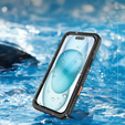 Husă impermeabilă IP68 pentru iPhone 16 Plus, negru