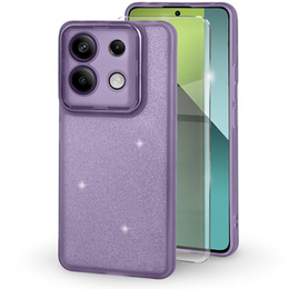 Carcasă pentru Xiaomi Redmi Note 13 Pro 5G, Glittery Powder, violet + sticlă călită 9H