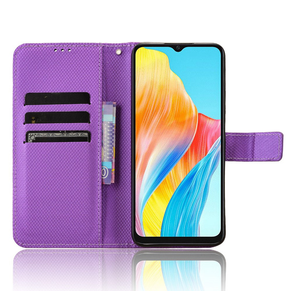 Cu clapetă pentru Oppo A38 4G / Oppo A18 4G, Wallet Smart Magnet, violet