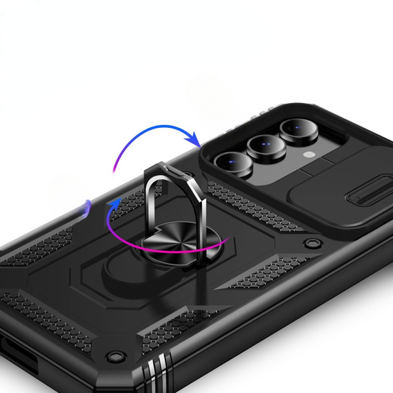 Husă blindată pentru Samsung Galaxy S23 FE, CamShield Slide, negru