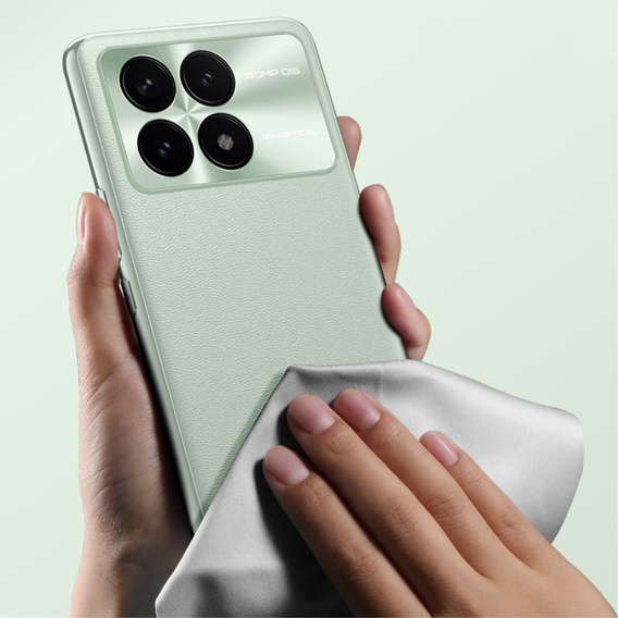 Husă din piele pentru Xiaomi Poco F6 Pro, leather hybrid, verde