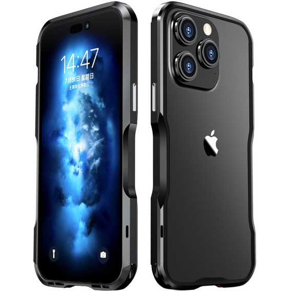 Husa LUPHIE pentru iPhone 14 Pro Max, Armor Bumper, negru