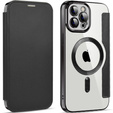 Cu clapetă pentru iPhone 11 Pro Max, RFID Wallet MagSafe CamShield, negru