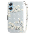 Cu clapetă pentru Oppo A17, Light Spots Decor, flowers magnolia, gri