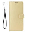 Cu clapetă pentru Xiaomi Redmi A5, Crazy Horse Wallet, de aur