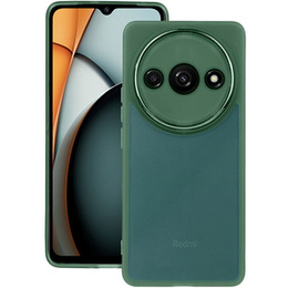 Husă din silicon pentru Xiaomi Redmi A3, cu protecție pentru cameră, transparent / verde