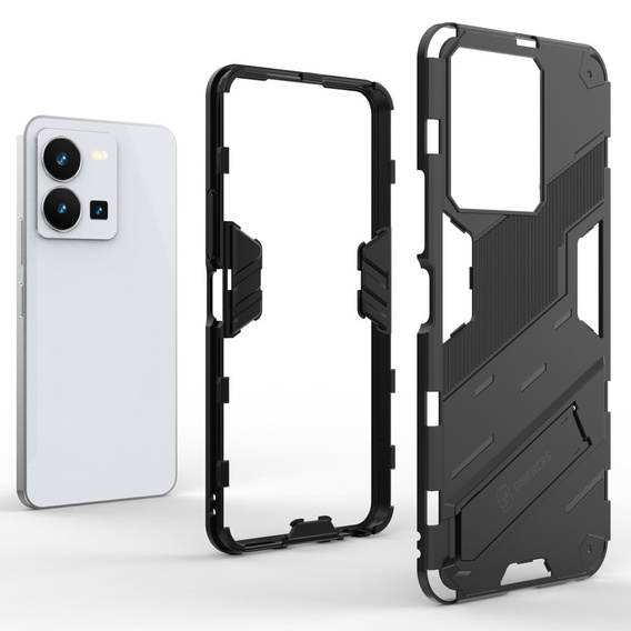 Husa pentru Vivo Y35 4G, Military kickstand, negru