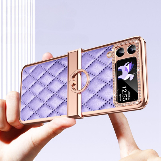 Husă pentru Samsung Galaxy Z Flip 4 5G, Rhombus Grid, Black