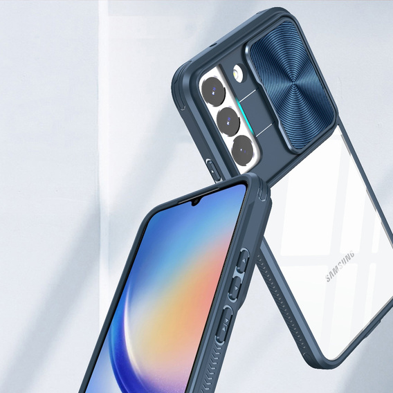 Huse pentru Samsung Galaxy A34 5G, Slide Camera, albastru