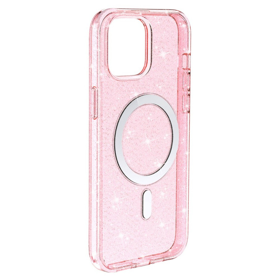 Huse pentru iPhone 14, Dropproof MagSafe Glitter, roz