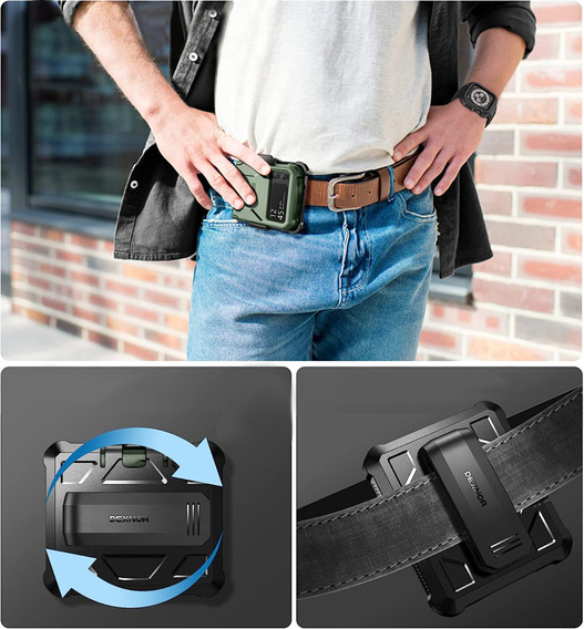 Husa blindată pentru Samsung Galaxy Z Flip 4 5G, Dexnor Clip Holder, verde