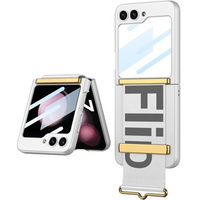 Husă pentru Galaxy Z Flip 5, Strap Cover, albastru marin/portocaliu