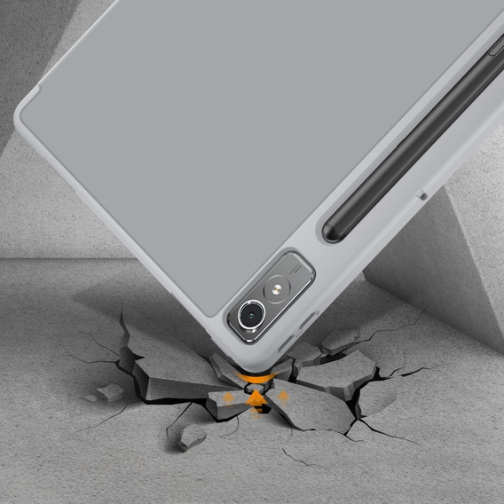 Husă pentru Lenovo Tab P12, Smartcase cu spațiu pentru stylus, gri