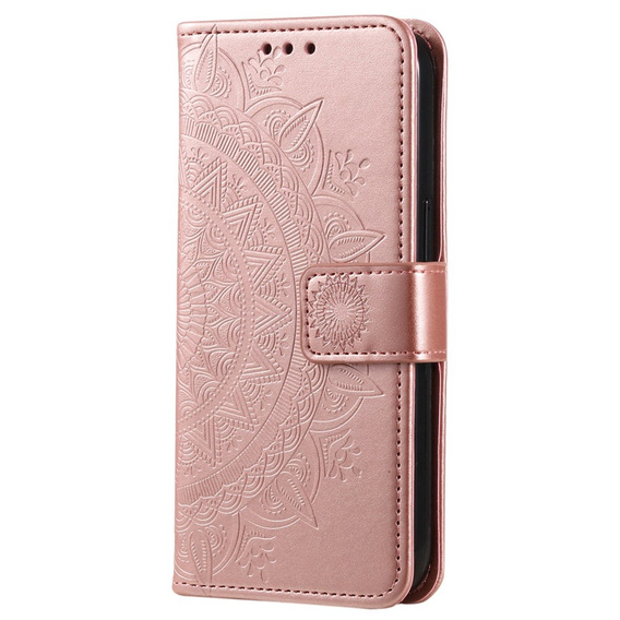 Cu clapetă pentru Samsung Galaxy A14 4G/5G, Mandala, roz rose gold
