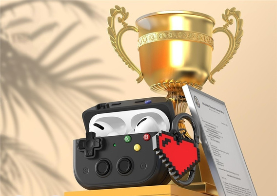 Carcasă retro pentru consolă cu etichetă în formă de inimă pentru AirPods Pro 3