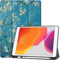 Huse pentru iPad 7/8/9 10.2 2019/2020/2021, Smartcase Pen Slot, cherry blossom