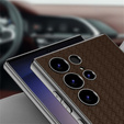 Huse pentru Samsung Galaxy S23 Ultra, GKK Woven Leather, cafea
