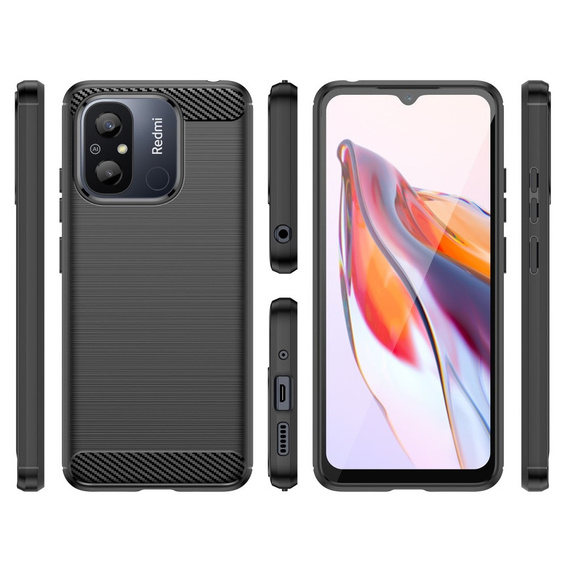 Huse pentru Xiaomi Redmi 12C, Carbon, negru