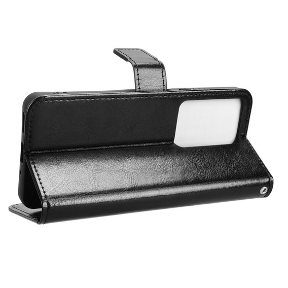 Cu clapetă pentru Realme 14X / Realme C75, Crazy Horse Wallet, negru