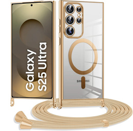 Husă pentru Samsung Galaxy S25 Ultra, Electro MagSafe, de aur + Lanyard