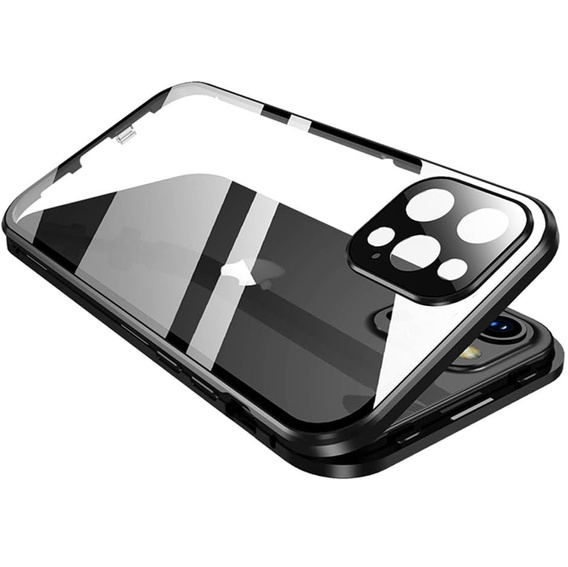 Husa pentru iPhone 16 Pro Max, Magnetic Dual Glass, negru