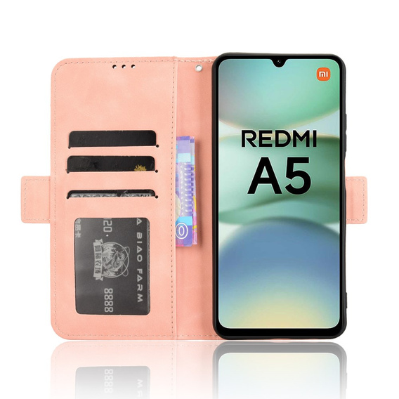 Cu clapetă pentru Xiaomi Redmi A5, Card Slot, roz