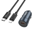 Încărcător auto Hoco Z57 USB-C QC3.0 PD 30W + cablu USB-C către Lightning