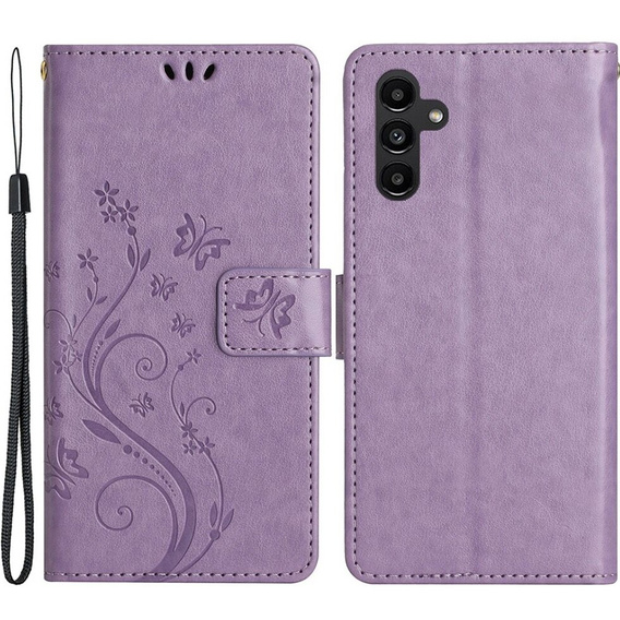 Cu clapetă pentru Samsung Galaxy S23 FE, Butterfly, violet