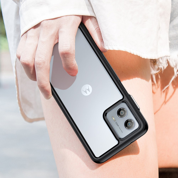 Huse pentru Motorola Moto G53 5G, Fusion Hybrid, transparent / negru