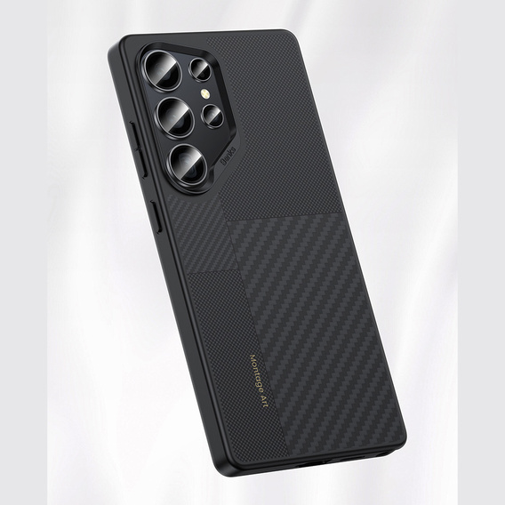 Carcasa BENKS Kevlar pentru Samsung Galaxy S25 Ultra, pentru MagSafe, Carbon Fiber, negru