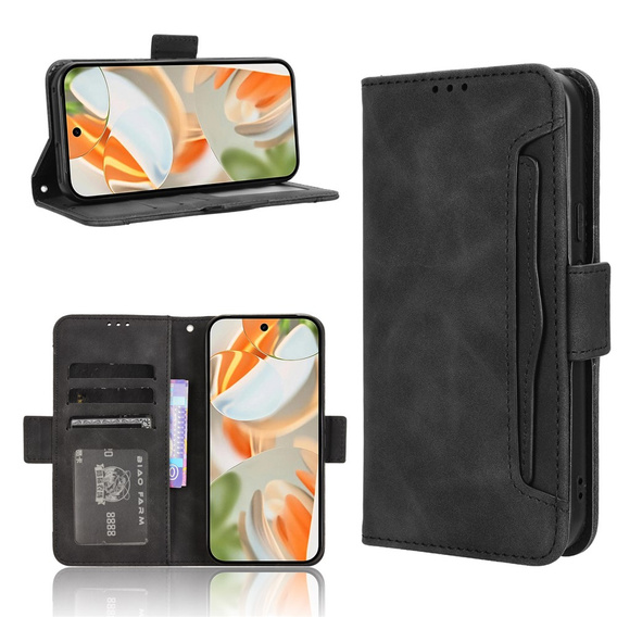 Cu clapetă pentru Google Pixel 9 / Google Pixel 9 Pro, Card Slot, negru