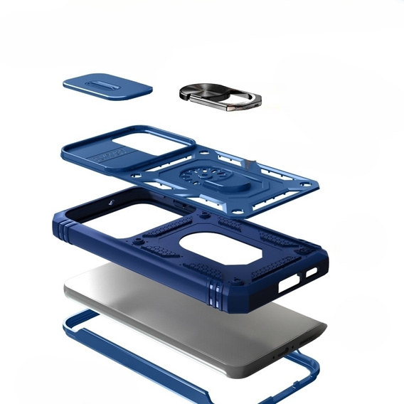 Husă blindată pentru Samsung Galaxy S23 Plus, CamShield Slide, albastru