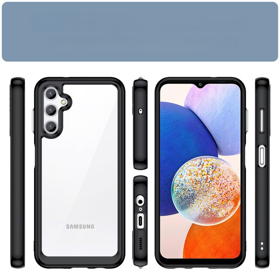 Huse pentru Samsung Galaxy A14 4G/5G, Fusion Hybrid, transparent / negru