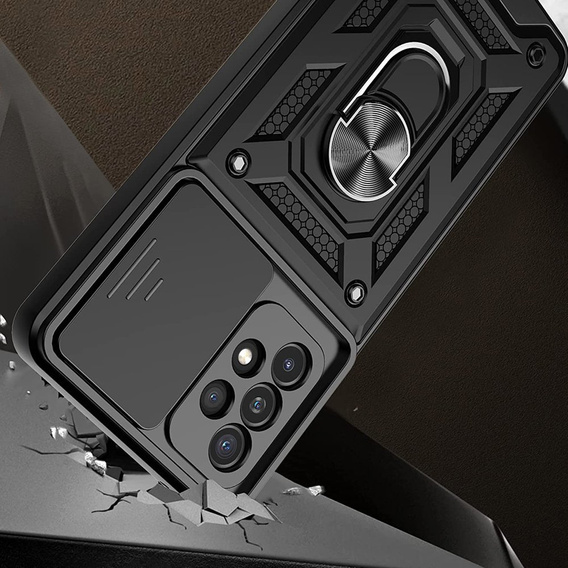 Husă blindată pentru Samsung Galaxy A13 4G, CamShield Slide, negru