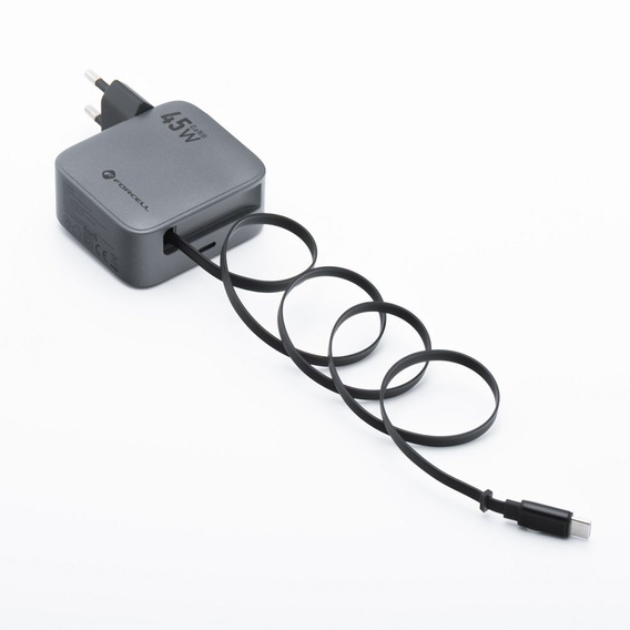 Încărcător de rețea Forcell F-Energy 45W GaN cu cablu USB-C