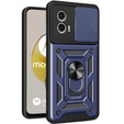 Husă blindată pentru Motorola Moto G73 5G, CamShield Slide, albastru