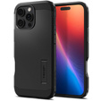 Carcasa Spigen pentru iPhone 16 Pro, Tough Armor Mag MagSafe, negru + 9H Tempered Glass