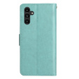 Cu clapetă pentru Samsung Galaxy A14 4G/5G, Mandala Flower, verde