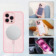 Husă pentru iPhone 16 Pro, ERBORD Glitter MagSafe, roz + Sticlă pentru ecran